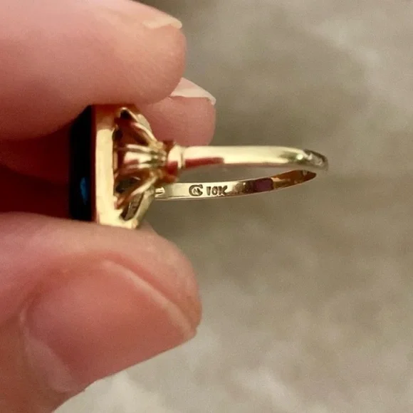 10k London Blue Topaz Yellow Gold Ring - Picture 7 of 12